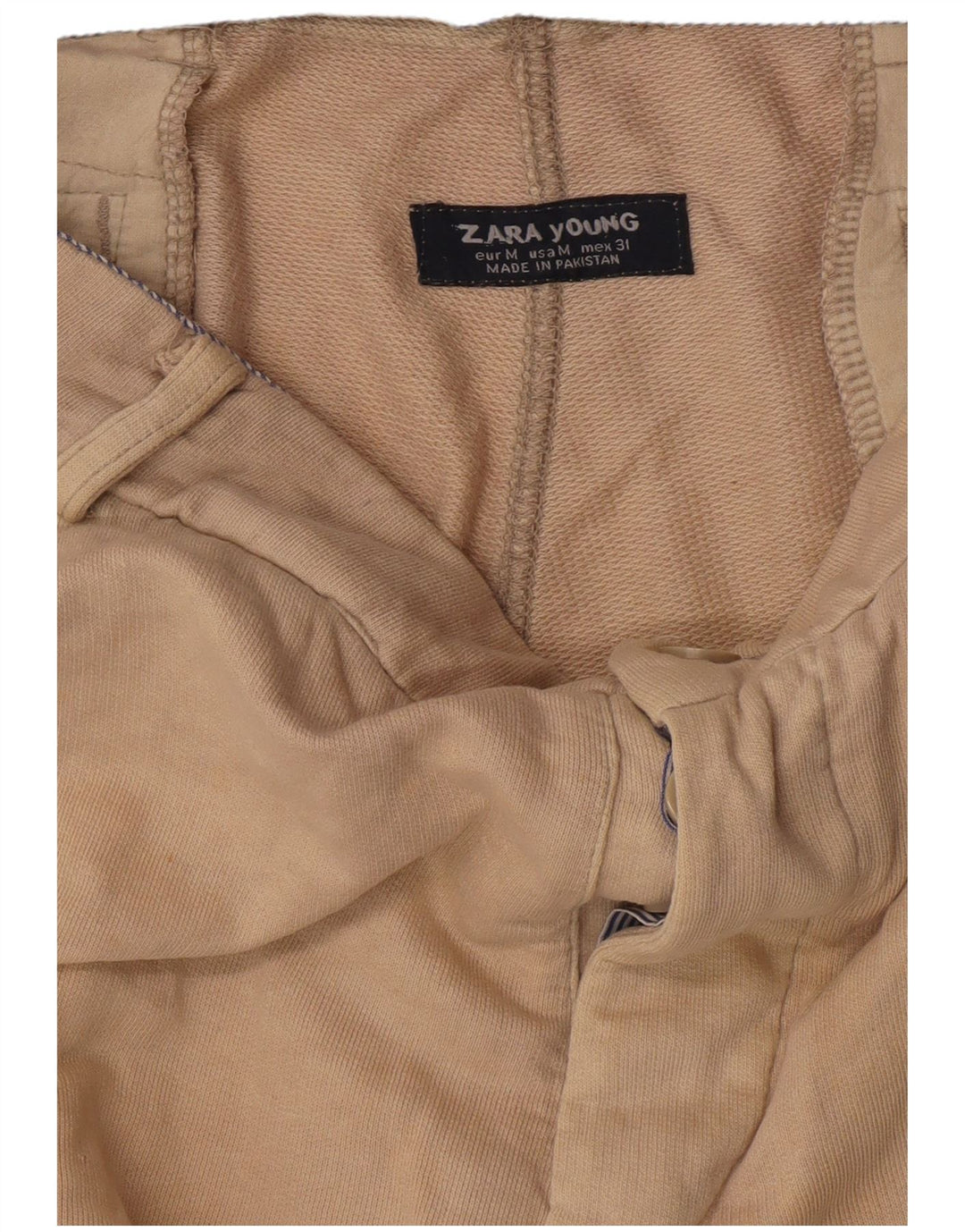 Zara Slim-Fit-Chinohose für Herren, Größe M, W34, L32, Beige