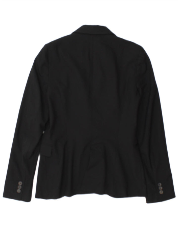 Zara Damen 1-Knopf-Blazerjacke EU 34 2XS Schwarzes Acetat