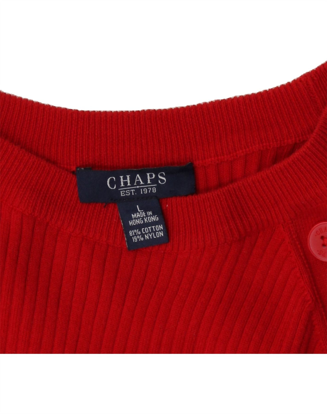 CHAPS Womens Crew Neck Jumper Sweater UK 14 Large Red Cotton Vintage Chaps and Second-Hand Chaps from Messina Hembry 