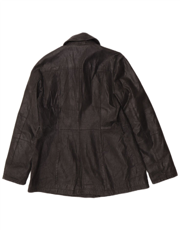 Vintage Damen Lederjacke IT 46 Großes schwarzes Leder