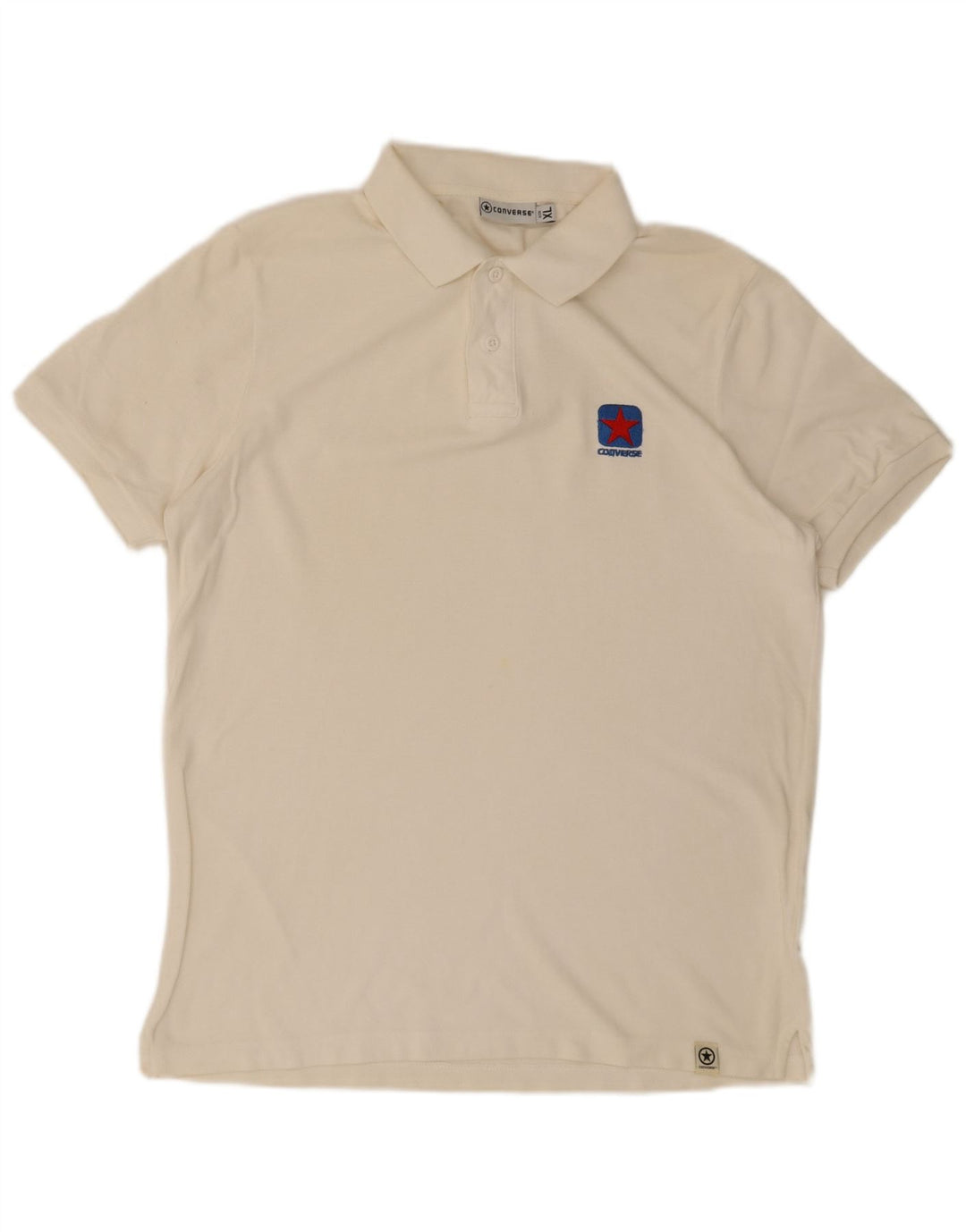 Converse Herren Poloshirt XL weiße Baumwolle