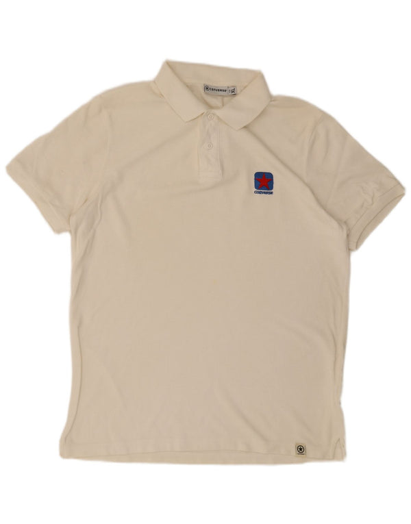 Converse Herren Poloshirt XL weiße Baumwolle