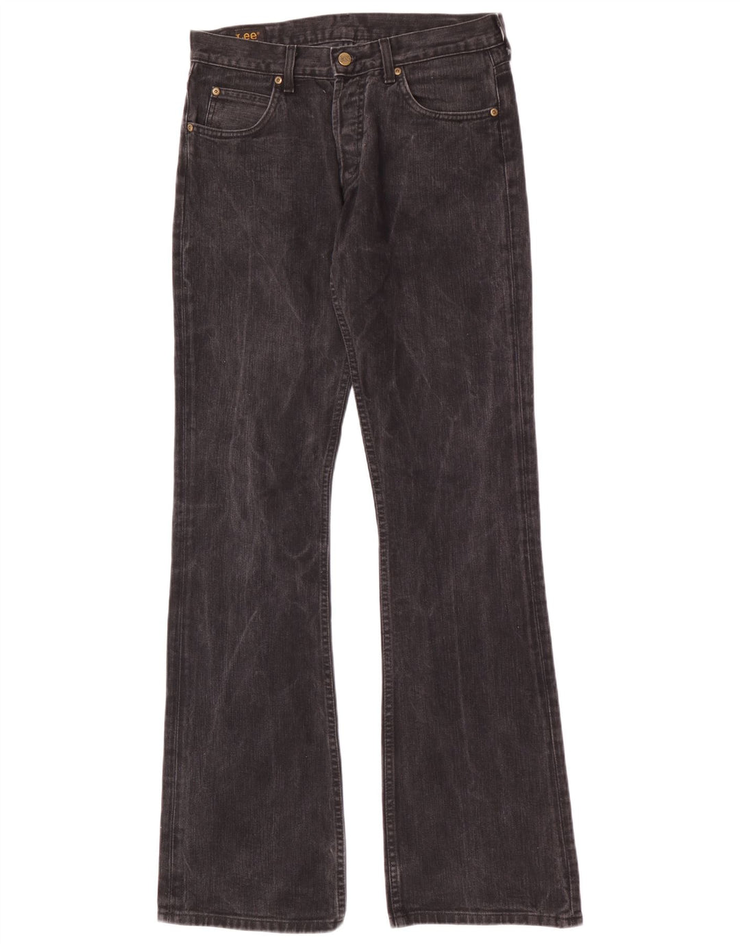 Lee Herren Denver Bootcut Jeans W33 L36 Schwarze Baumwolle
