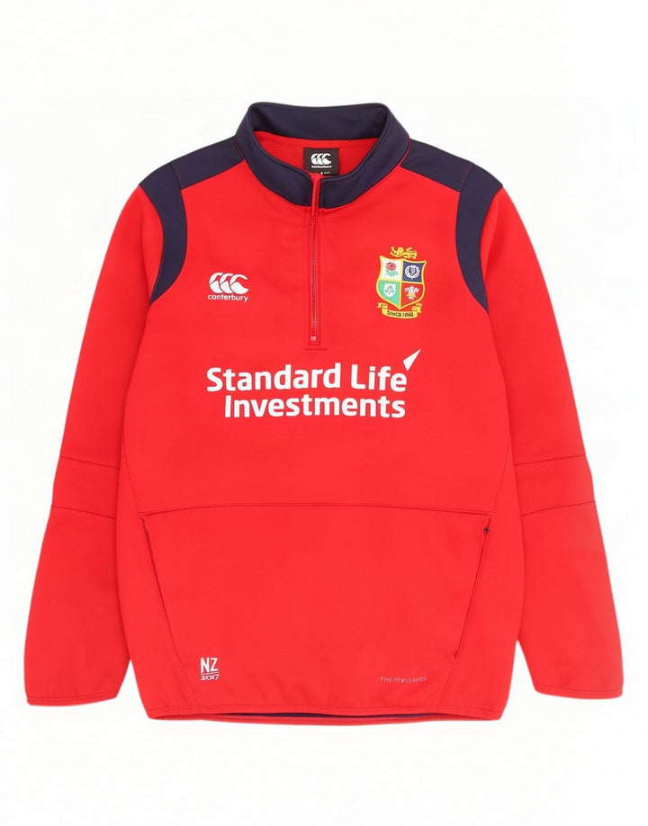 Canterbury Herren-Sweatshirt mit grafischem Reißverschluss und Rundhalsausschnitt, Größe S, Rot