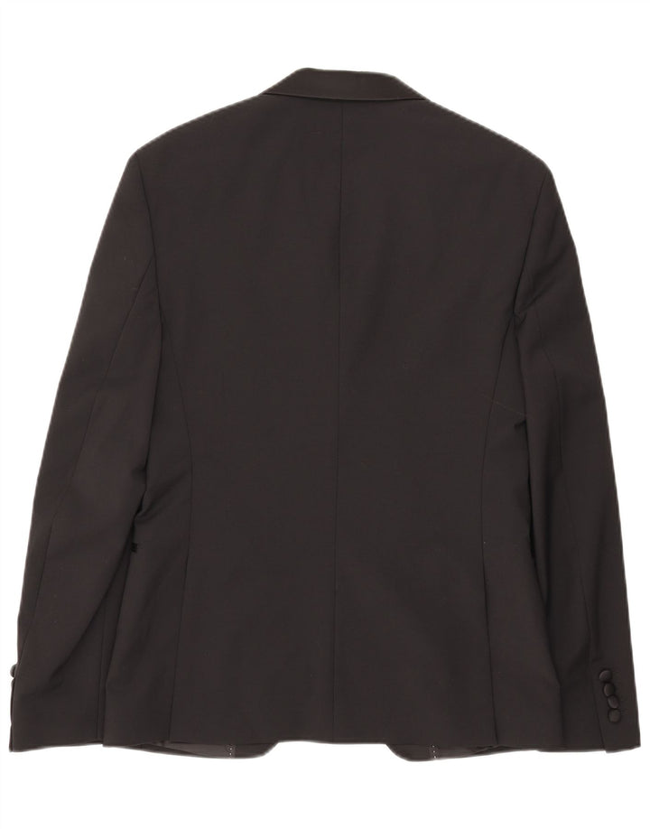 Zara Herren-Blazerjacke mit 1 Knopf, EU 48, mittelschwarzes Polyester