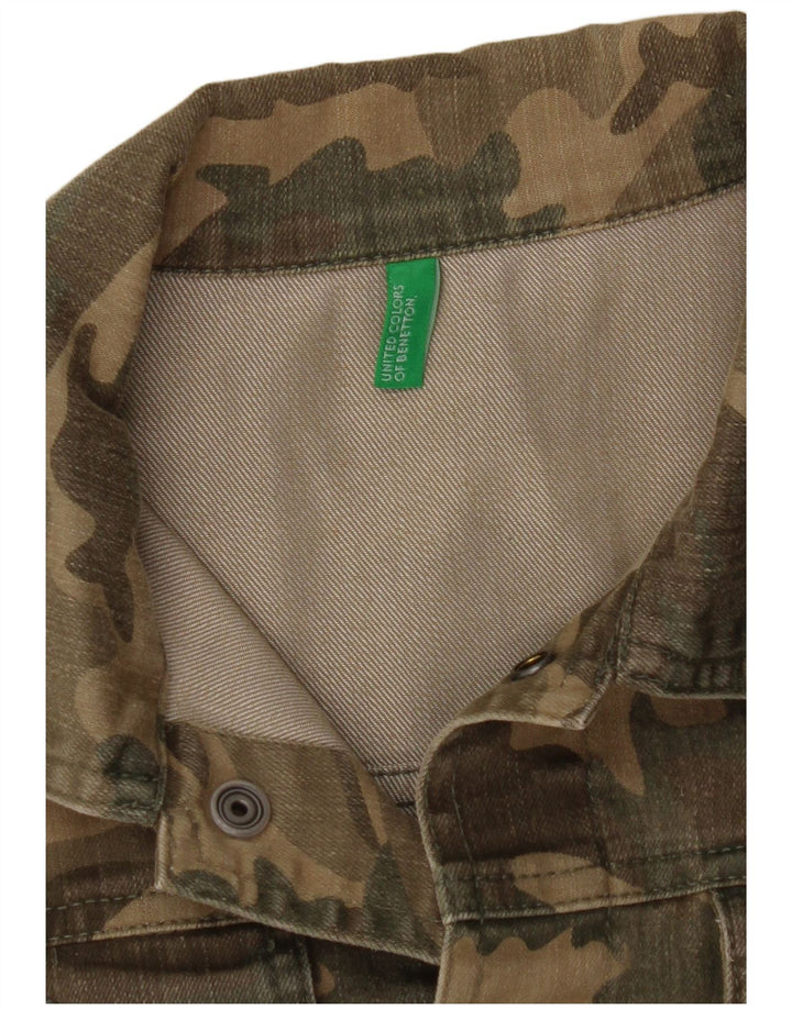 Benetton Jeansjacke für Jungen, 9–10 Jahre, Khaki-Tarnung