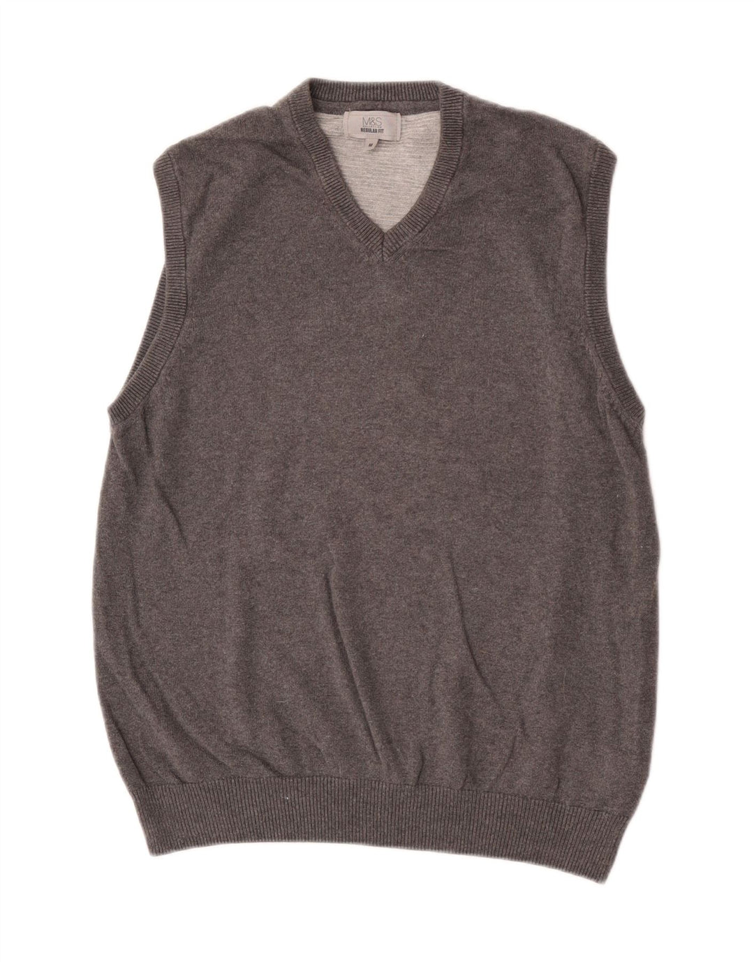 Marks & Spencer Herren-Tanktop mit normaler Passform, mittelgraue Baumwolle