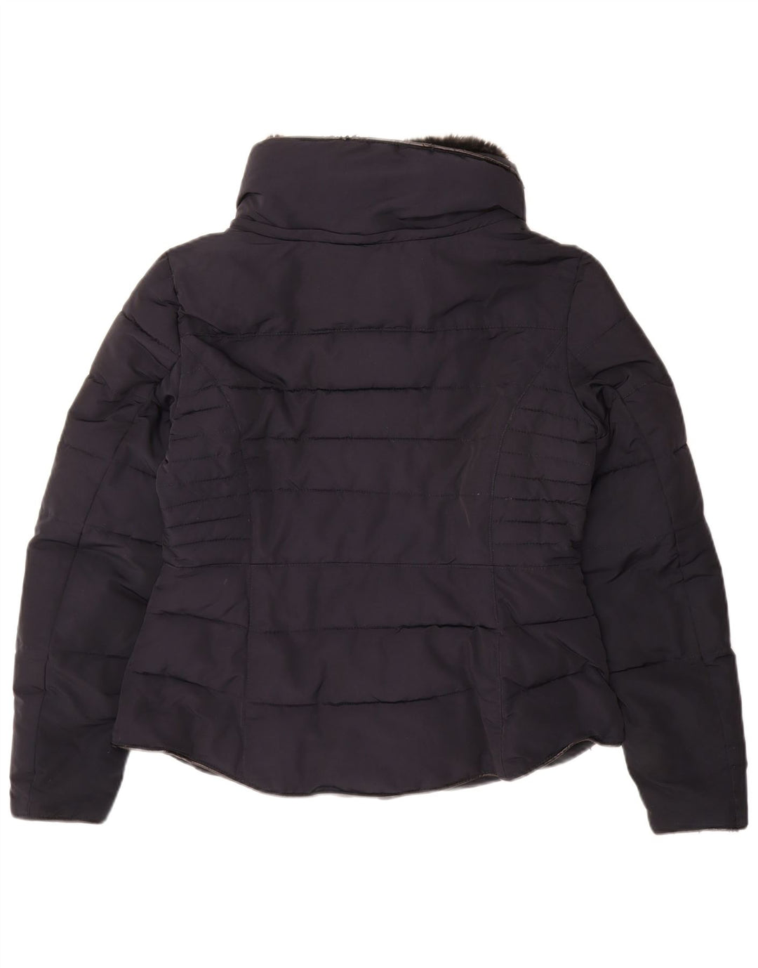 Zara Damen Wattierte Jacke UK 16 Large Marineblau