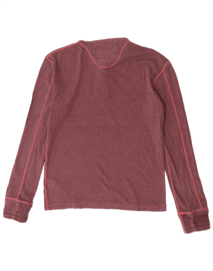 Superdry Herren Slim-Fit-Oberteil aus langärmliger, kastanienbrauner Baumwolle