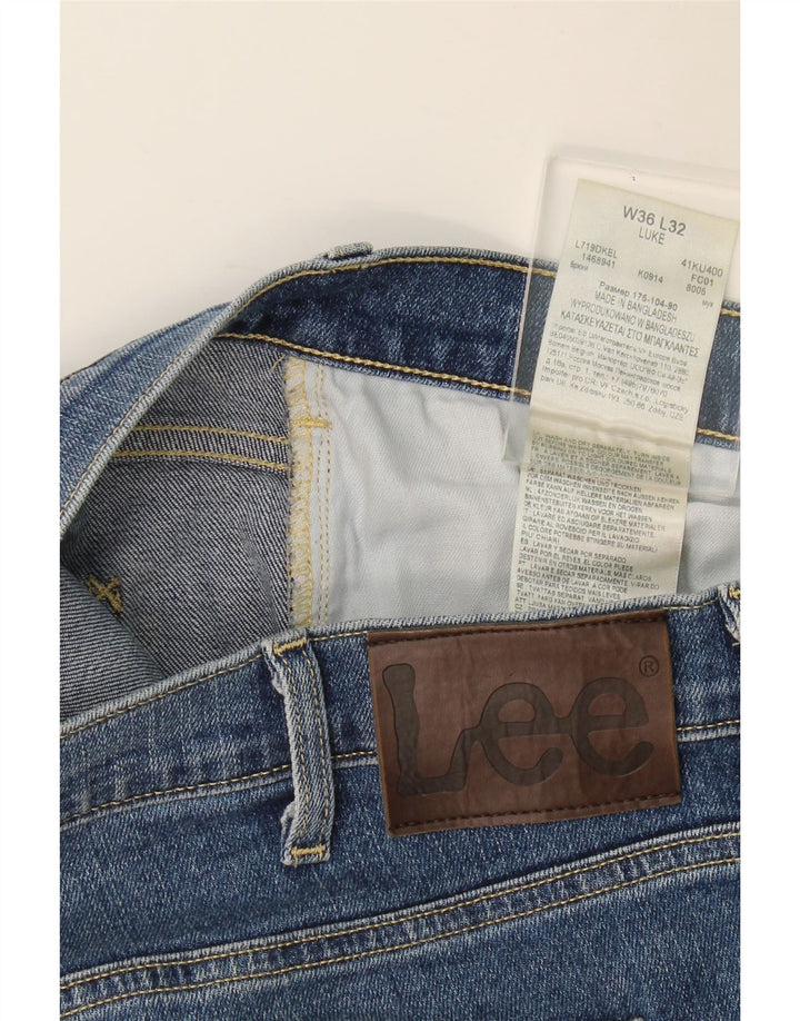 Lee Herren Luke Slim Jeans W36 L32 Blaue Baumwolle