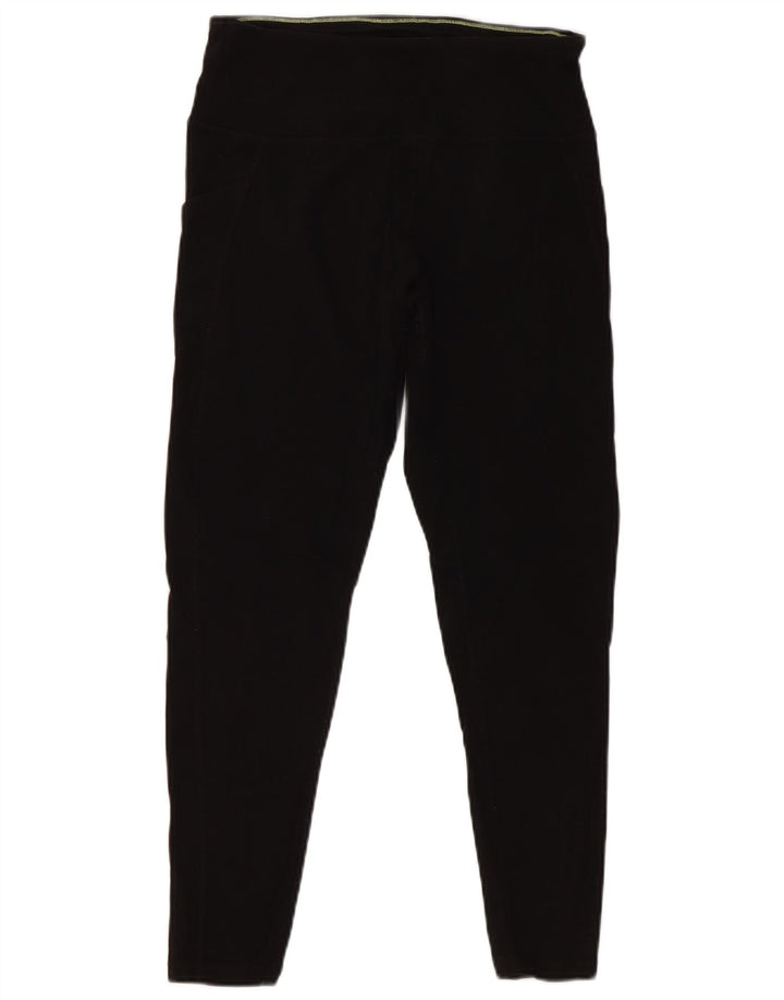 CALVIN KLEIN Damen Graphic Crop Leggings UK 12 Mittelschwarze Baumwolle