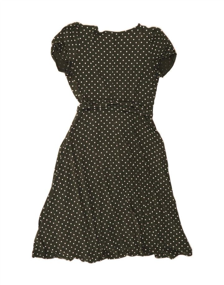 BCBGMAXAZRIA Womens Wrap Dress UK 10 Small Green Polka Dot Rayon Vintage BCBGMAXAZRIA and Second-Hand BCBGMAXAZRIA from Messina Hembry 