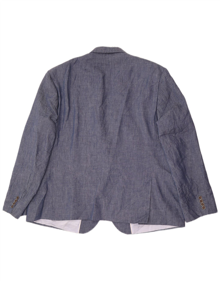 Marks & Spencer Herren-Blazer mit 2 Knöpfen, UK 54 7XL, blaues Leinen, klassisch