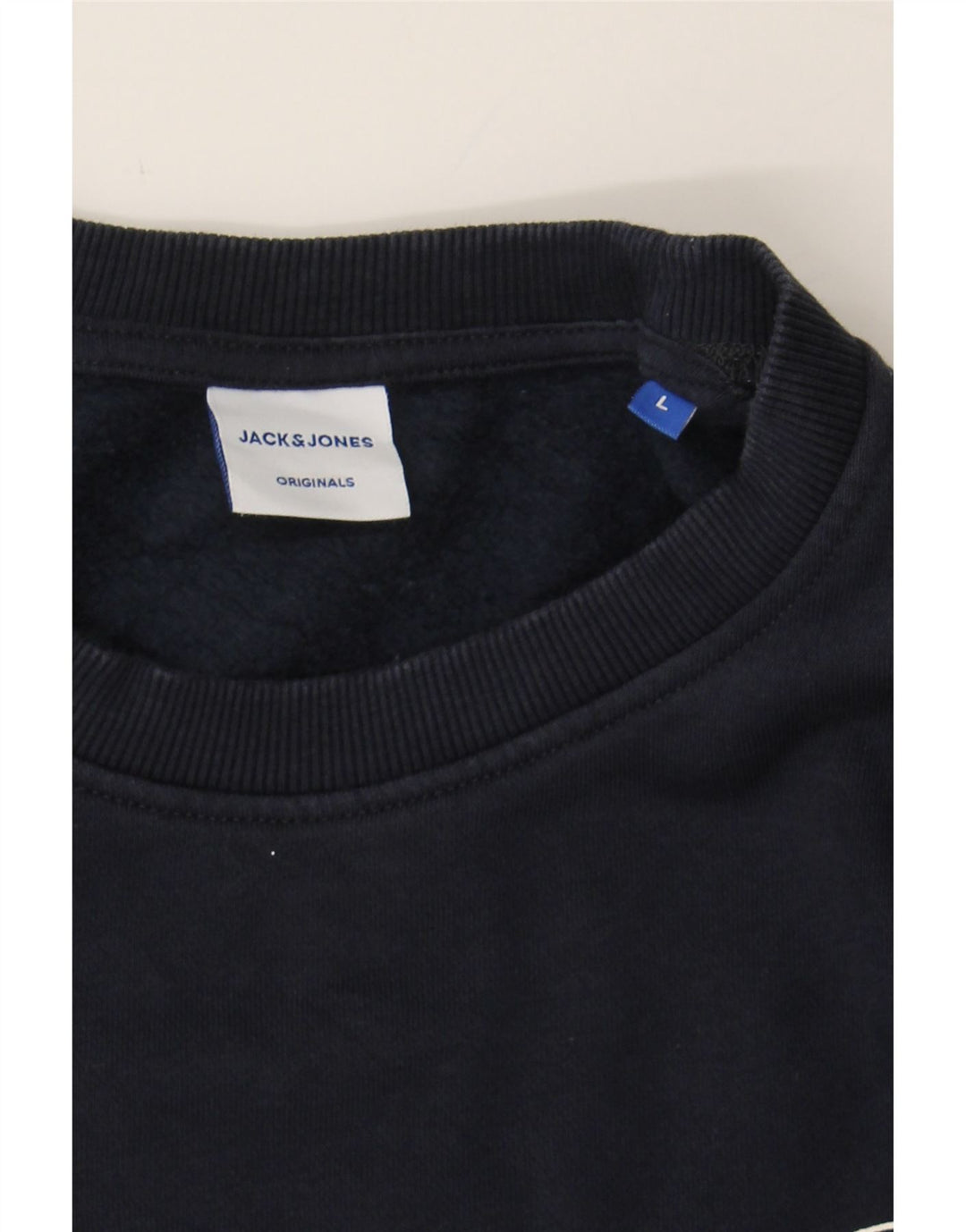 JACK & JONES Mens Sweatshirt Jumper Large Navy Blue Cotton Vintage Jack & Jones and Second-Hand Jack & Jones from Messina Hembry 