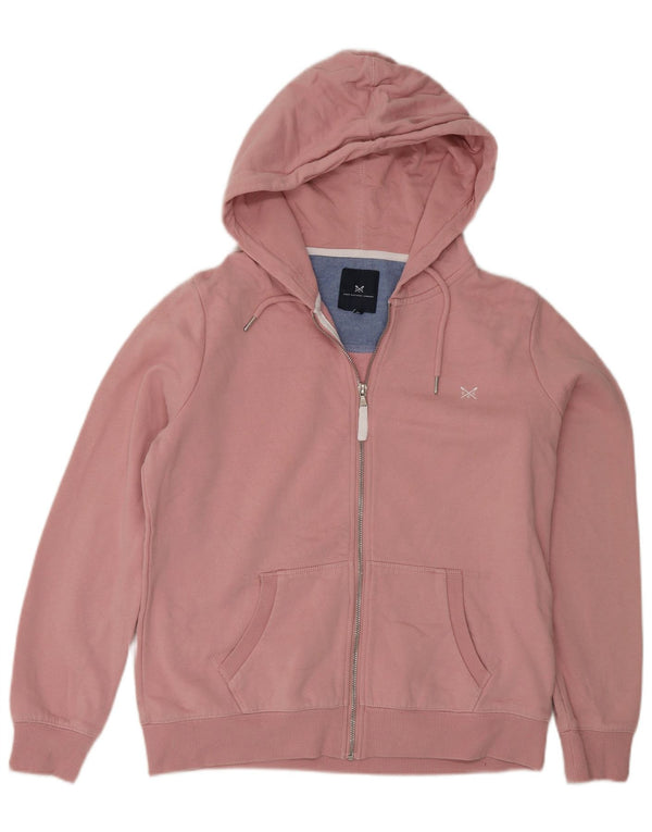 Crew Clothing Damen-Kapuzenpullover mit normaler Passform und Reißverschluss, UK 12, Mittelrosa
