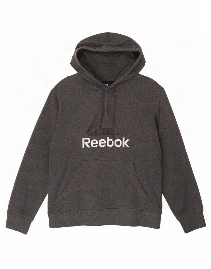 Reebok Herren-Kapuzenpullover mit Grafik, klein, grau gefleckte Baumwolle