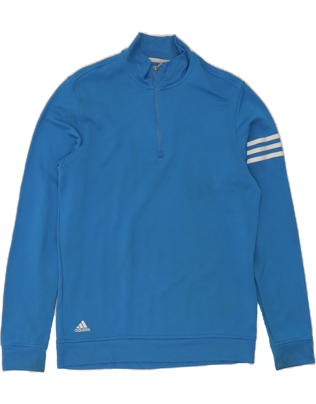 ADIDAS Mens Climalite Zip Neck Sweatshirt Jumper Small Blue Polyester Vintage Adidas and Second-Hand Adidas from Messina Hembry 