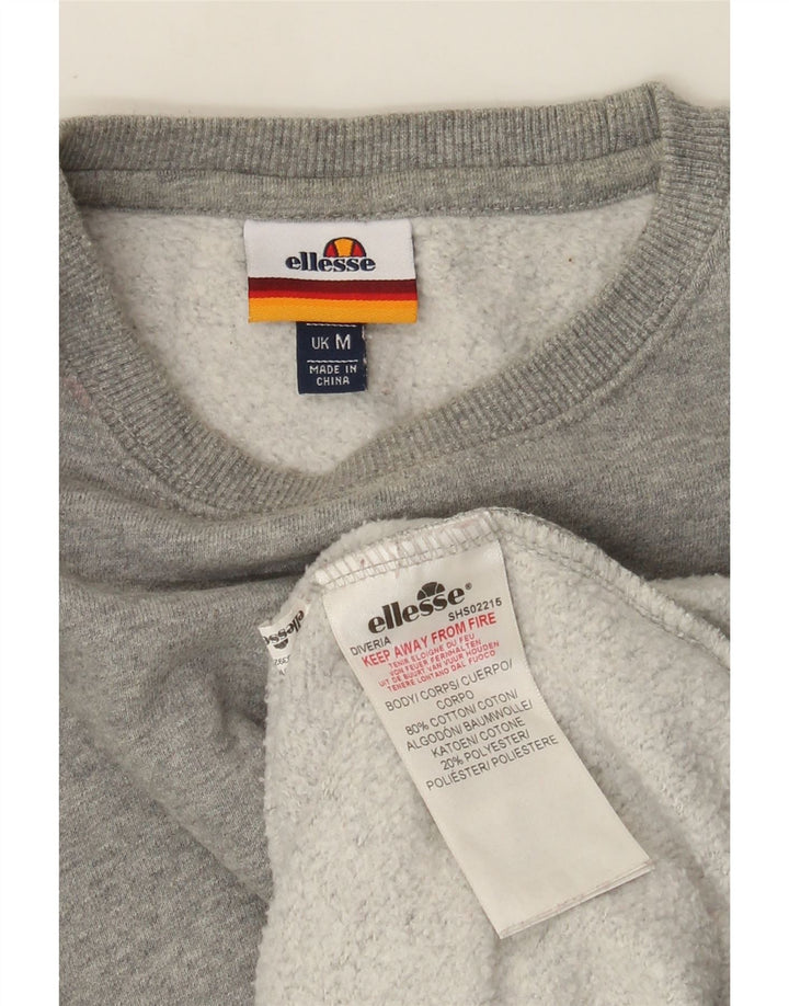 Ellesse Herren-Sweatshirt-Pullover aus mittelgrauer Baumwolle