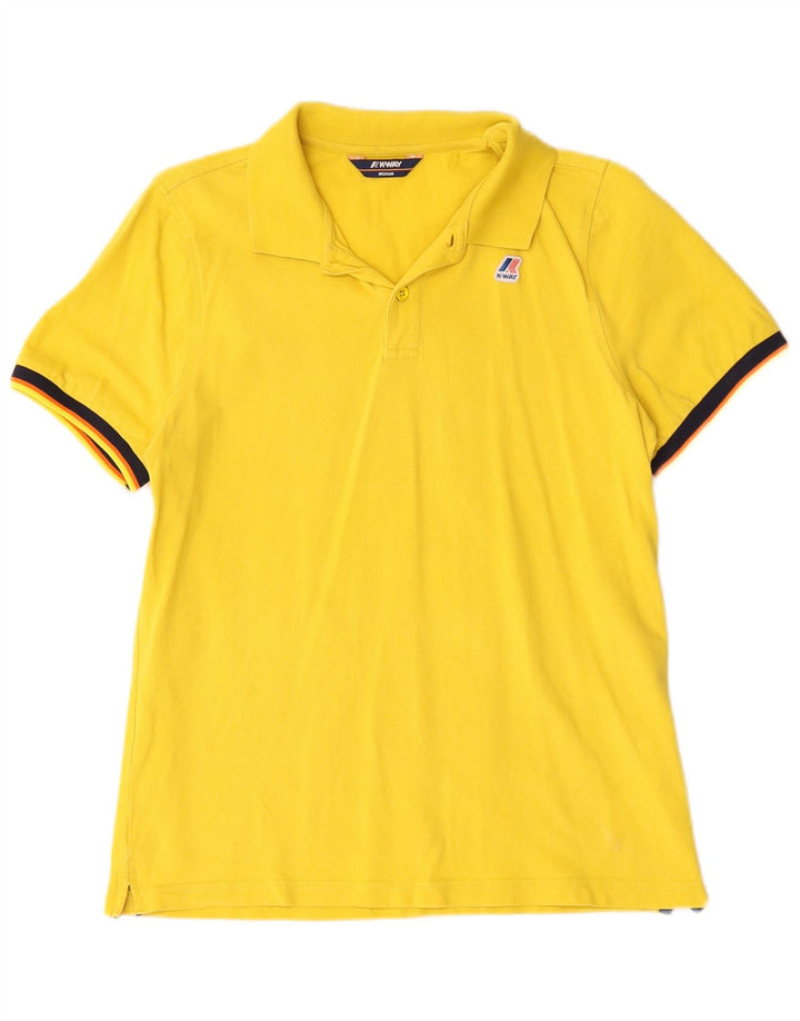 K-Way Herren-Poloshirt aus mittelgelber, gestreifter Baumwolle