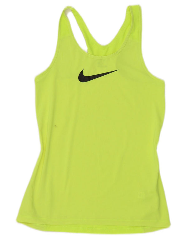 Nike Damen Dri Fit Graphic Vest Top UK 12 Mittelgelb