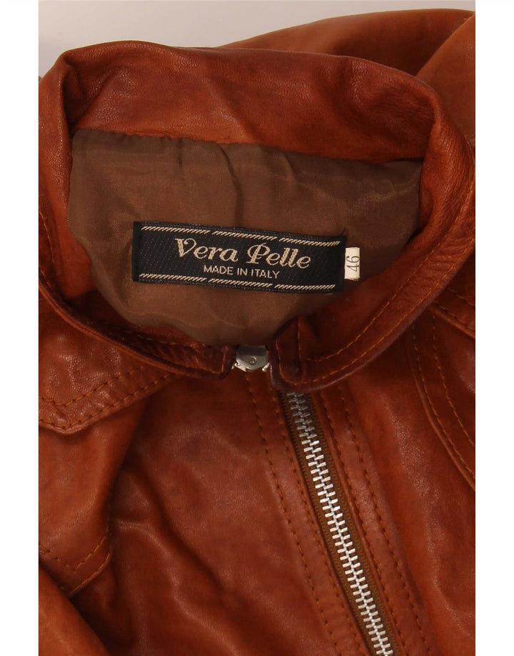Vintage Damen Lederjacke IT 46 Großes braunes Leder