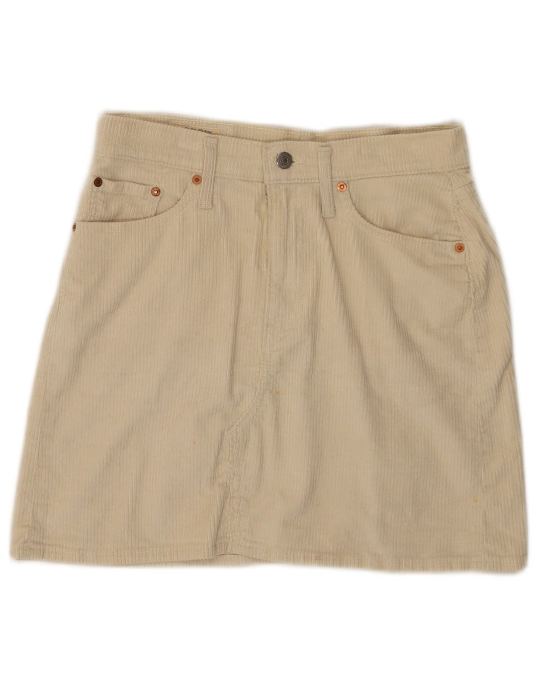 LEVI'S Damen 501 Mini-Cordrock W28 Mittelweiße Baumwolle