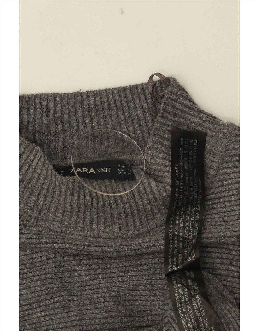 Zara Damen Crop Oversized Rollkragenpullover Pullover UK 10 Small Grau