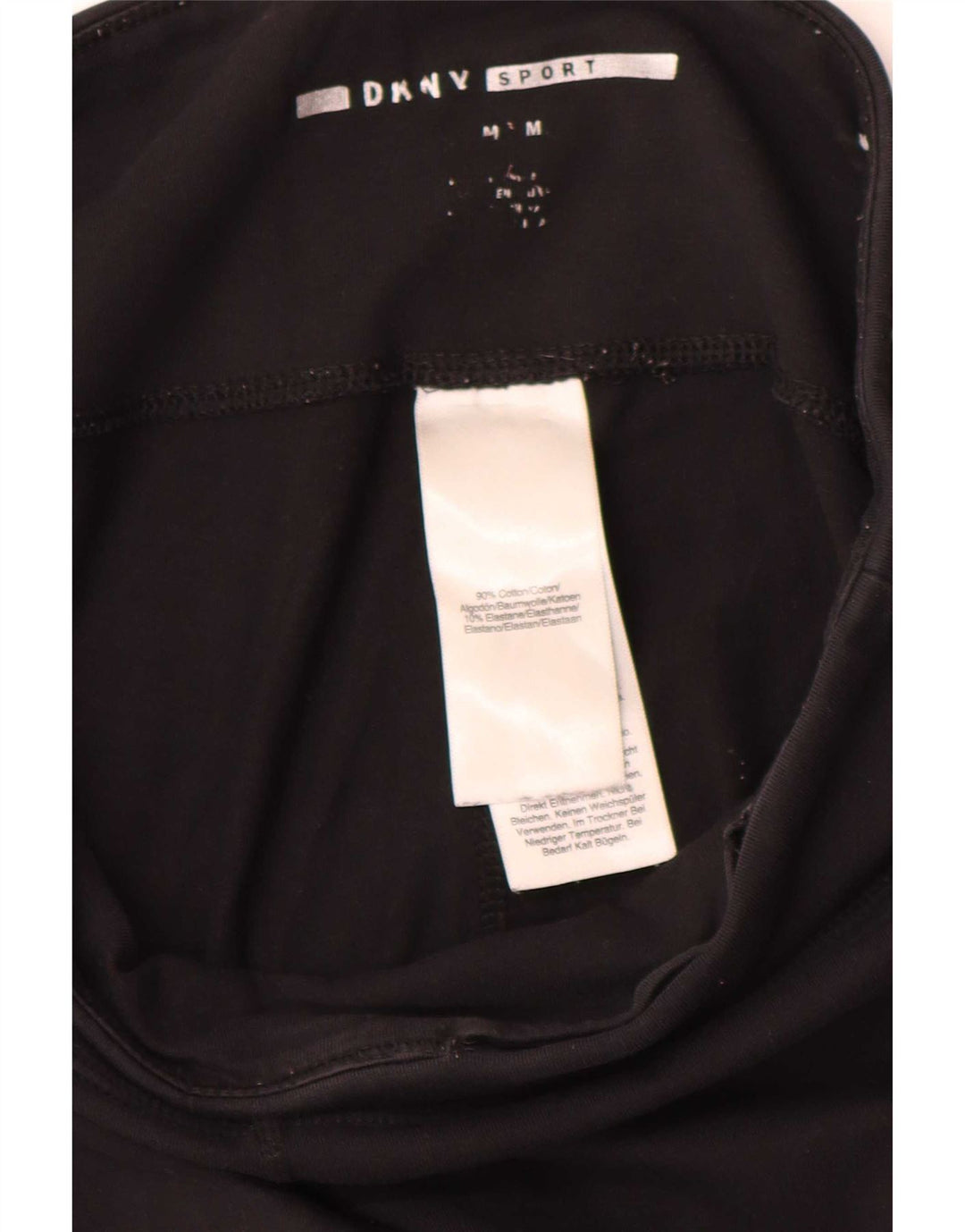 Dkny Womens Graphic Leggings UK 14 Mittelschwarze Baumwolle
