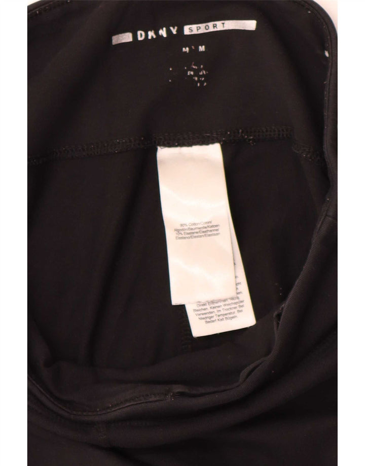Dkny Womens Graphic Leggings UK 14 Mittelschwarze Baumwolle