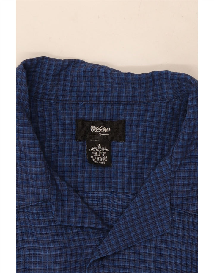 MOSSIMO Herren Kurzarmhemd XL Blue Gingham Rayon