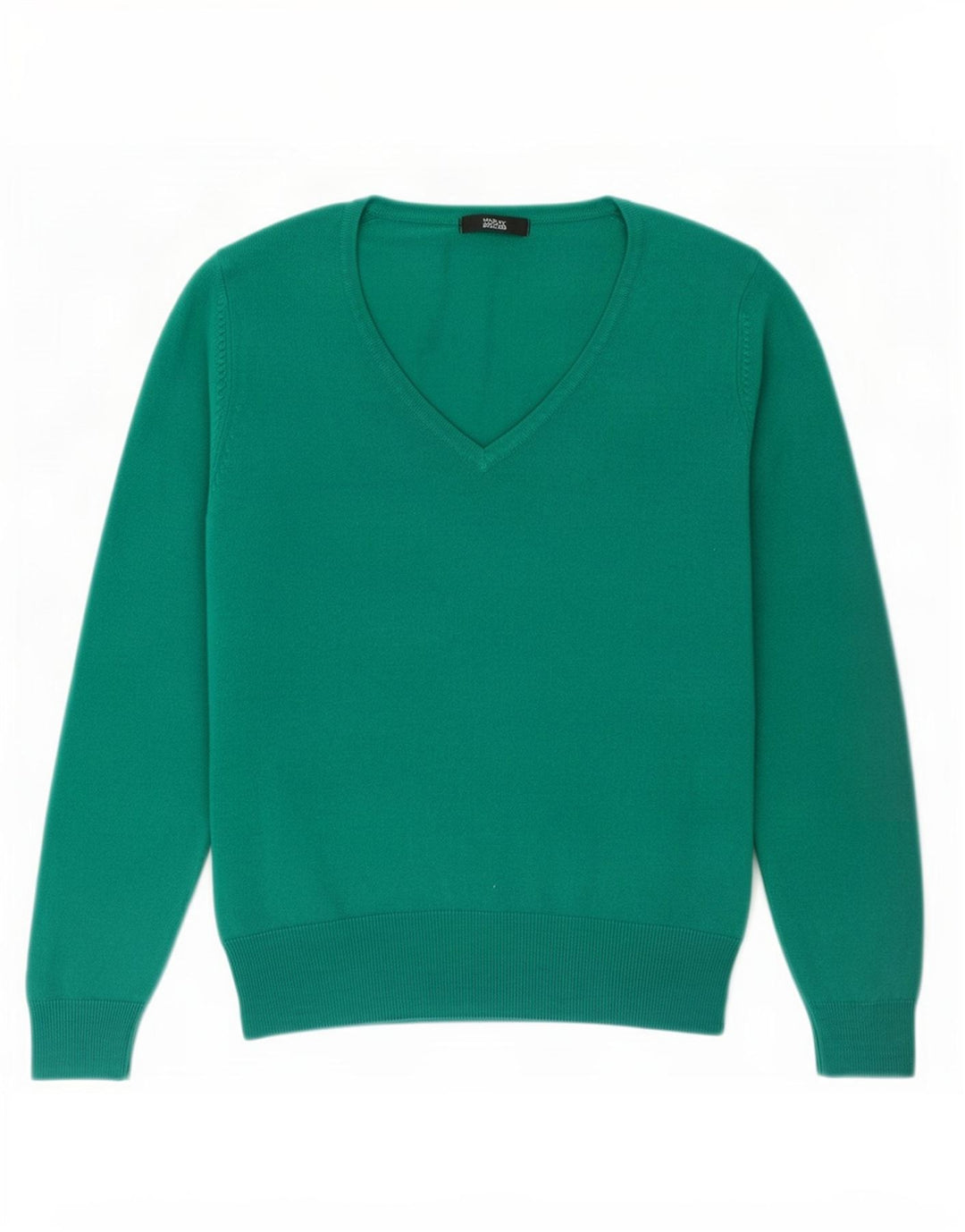 Marks & Spencer Damen-Pullover mit V-Ausschnitt, UK 14, Mittelgrün, Acryl
