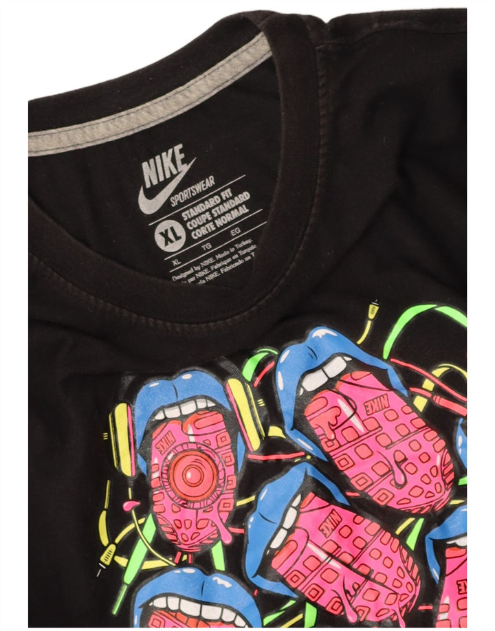 NIKE Mens Standard Fit Graphic T-Shirt Top XL Black