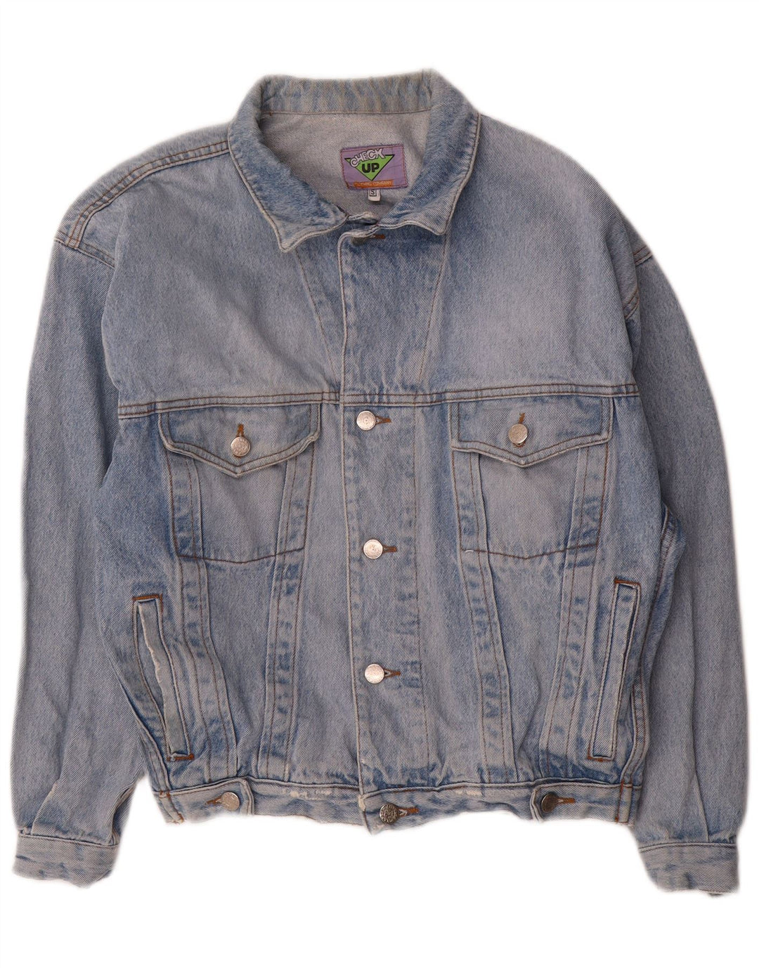 Vintage Herren Loose Fit Jeansjacke UK 36 Small Blue