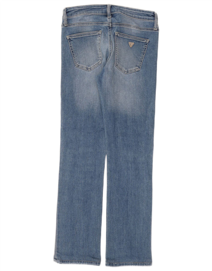 Guess Damen Straight Jeans W27 L28 Blaue Baumwolle