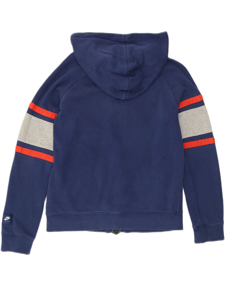 Nike Jungen Air Zip Hoodie Pullover 13–14 Jahre XL Blaue Colourblock-Baumwolle