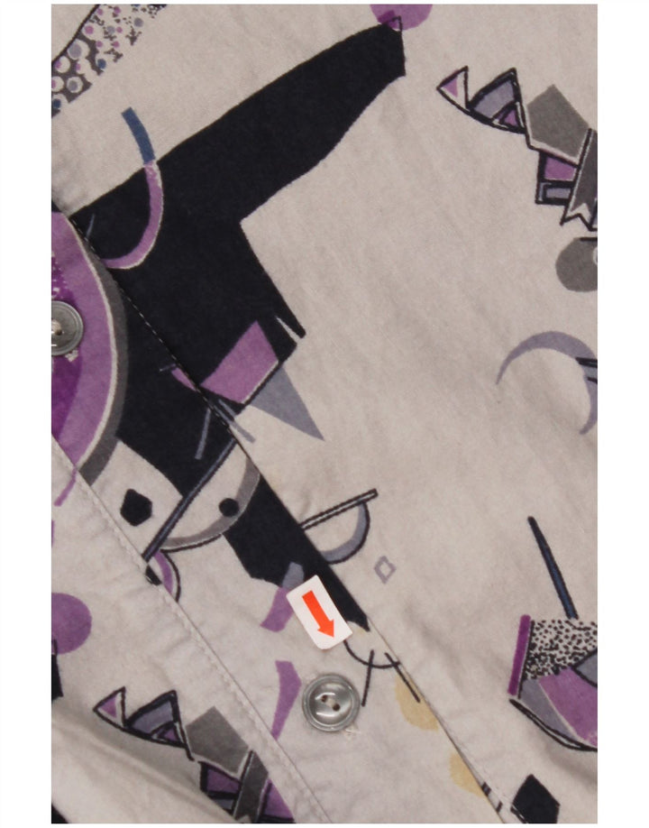 VINTAGE Damen A-Linien-Rock mit hoher Taille, W32, groß, grau, geometrisch