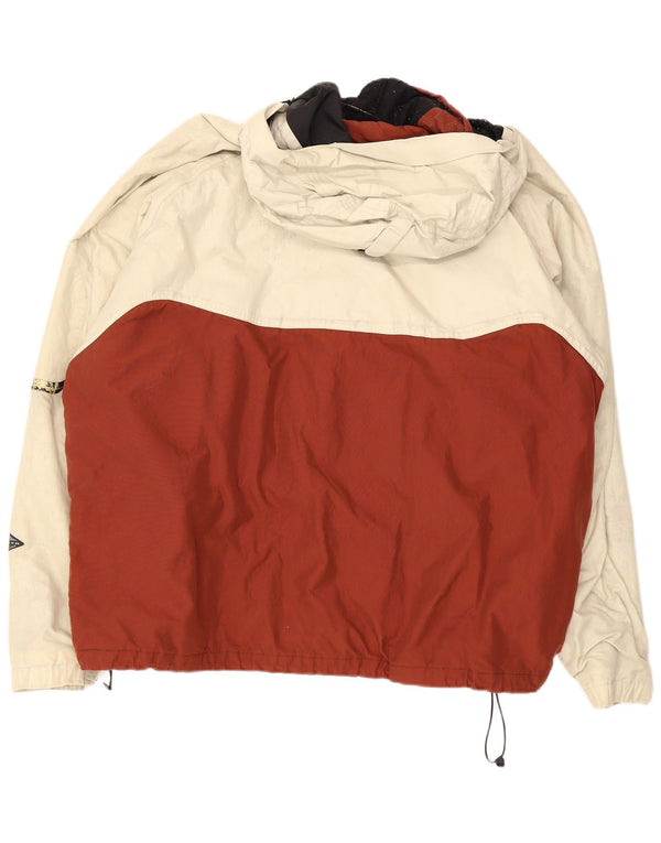 Columbia Herren-Windbreakerjacke mit Kapuze, UK 44 2XL, weißes Colourblock-Nylon