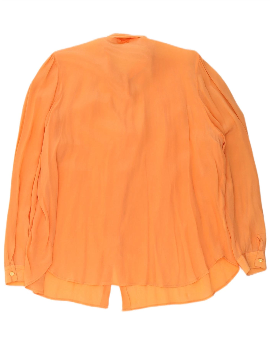 Vintage Damen Relaxed Fit Durchsichtige Hemdbluse EU 40 Mittelorange