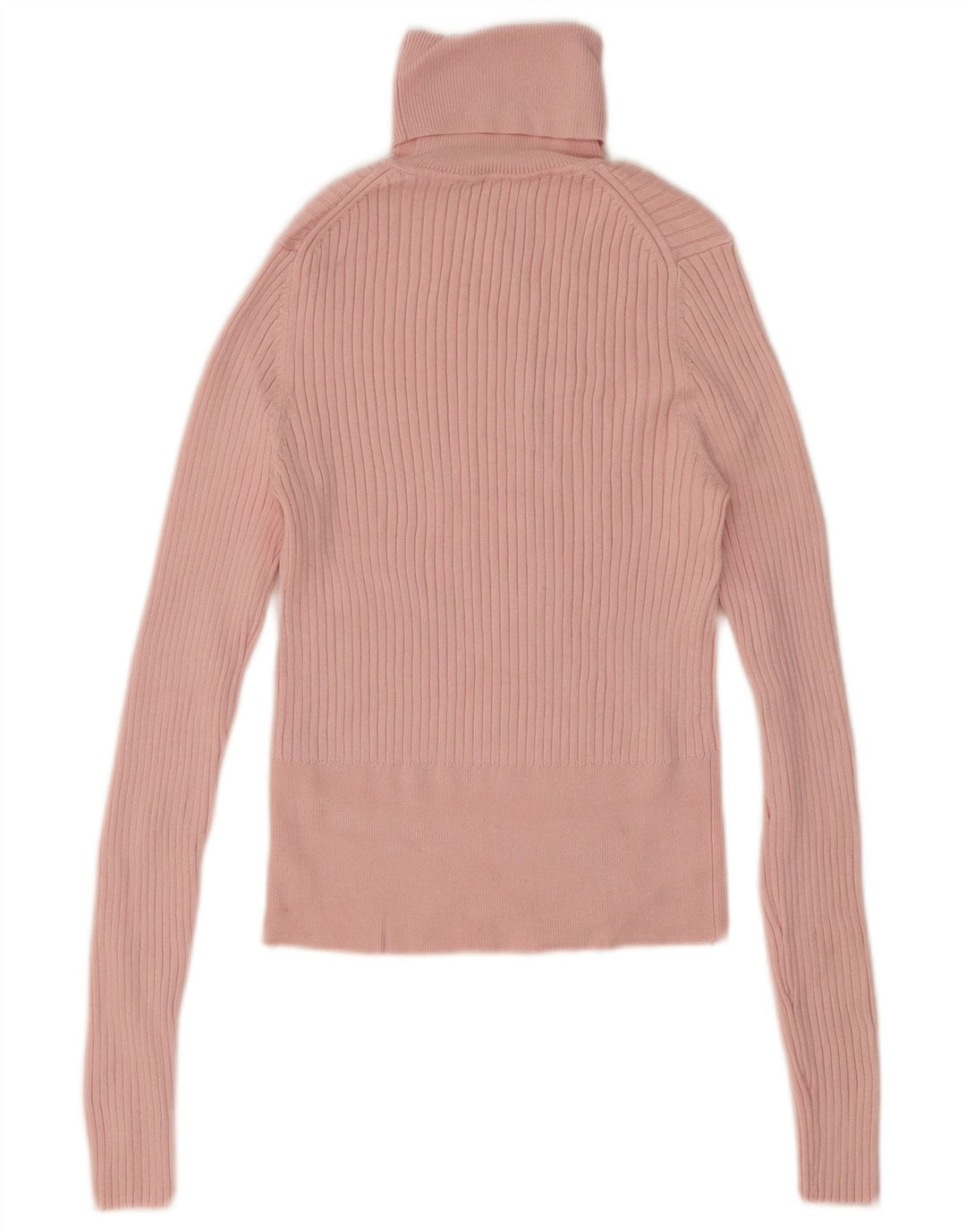 Zara Damen Rollkragen-Crop-Top UK 12 Mittelrosa Viskose