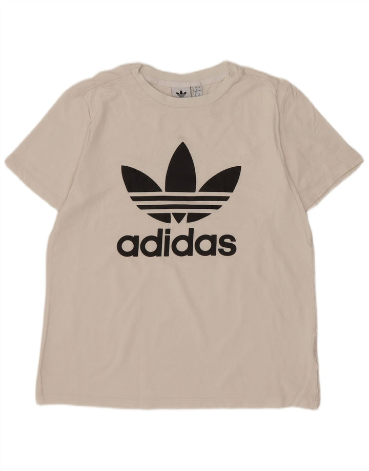Adidas Damen Graphic T-Shirt Top UK 12 Medium Weiß
