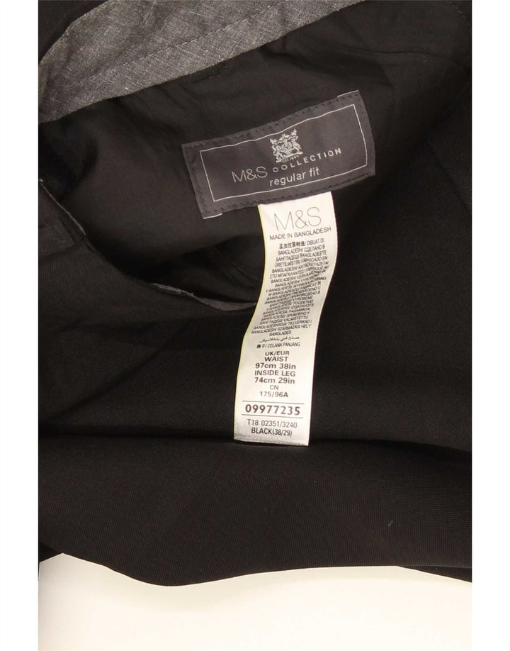 Marks & Spencer Damen-Anzughose in normaler Passform, W38, L29, Schwarz, Polyester