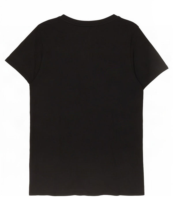 Nike Womens Graphic T-Shirt Top UK 10 Small Schwarz gepunktete Baumwolle