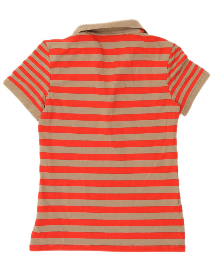 Nike Damen-Poloshirt UK 10/12 Mittelrot gestreift
