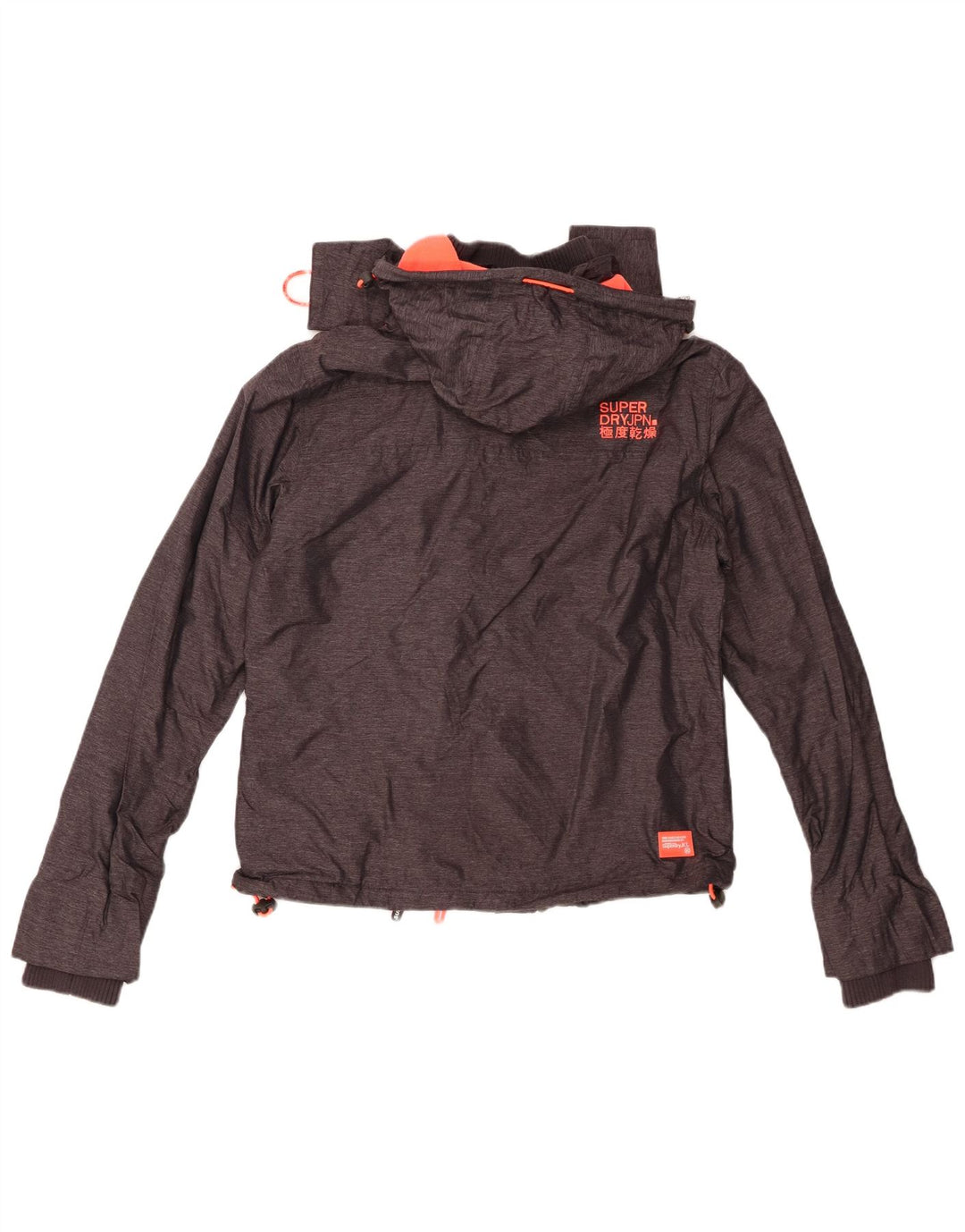 SUPERDRY Damen Windcheater Kapuzen-Windjacke UK 12 Mittelgrau