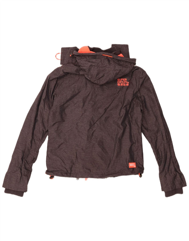 SUPERDRY Damen Windcheater Kapuzen-Windjacke UK 12 Mittelgrau