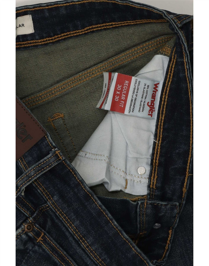 Wrangler Herren Regular Fit Straight Jeans W30 L30 Blaue Baumwolle