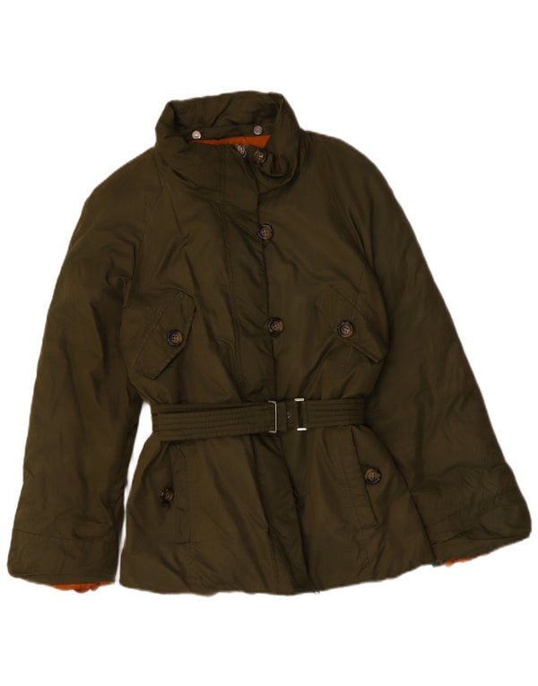 Max Mara Womens Weekend Wattierte Jacke UK 14 Medium Khaki Polyester