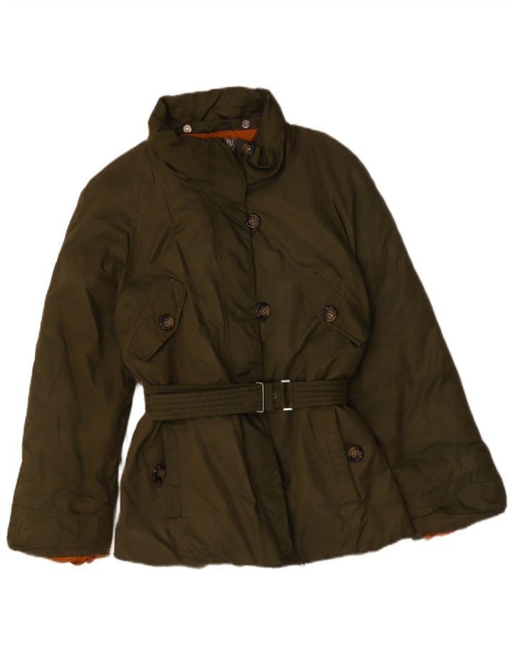 Max Mara Womens Weekend Wattierte Jacke UK 14 Medium Khaki Polyester