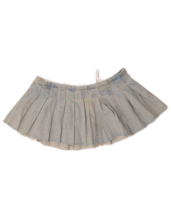 Zara Damen Mini-Jeansrock Medium W28 Blaue Baumwolle