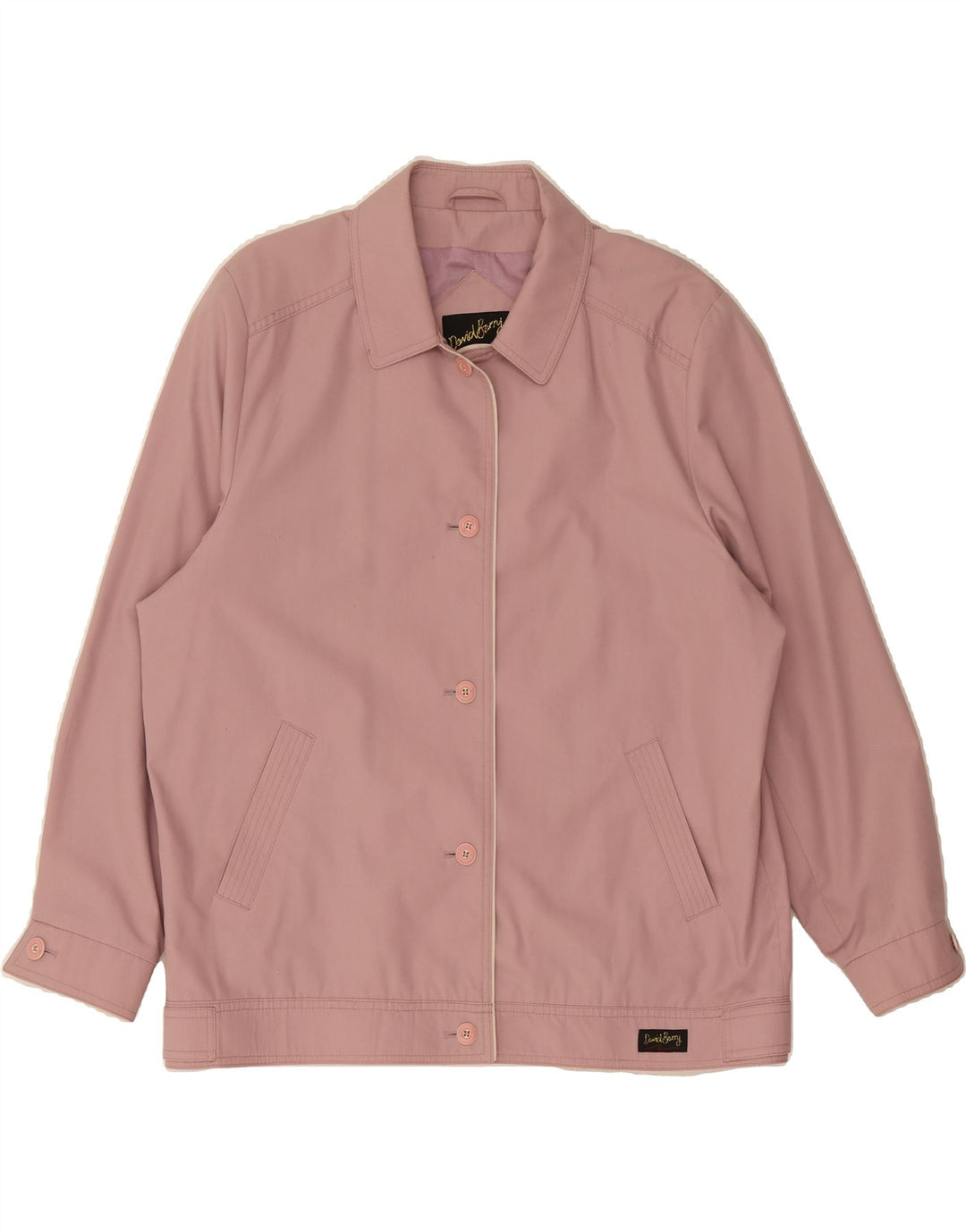 DAVID BARRY Womens Bomber Jacket UK 18 XL Pink Polyester Vintage David Barry and Second-Hand David Barry from Messina Hembry 